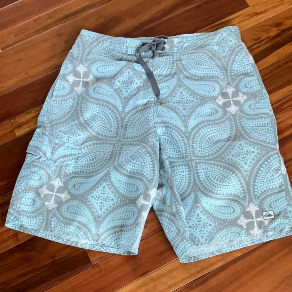 Quicksilver Aqua Patterned Swim Shorts